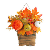Maxbell Door Hanging Flower Basket Handmade Autumn Garland Fall Harvest Door Wreath