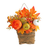 Maxbell Door Hanging Flower Basket Handmade Autumn Garland Fall Harvest Door Wreath