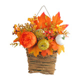 Maxbell Door Hanging Flower Basket Handmade Autumn Garland Fall Harvest Door Wreath