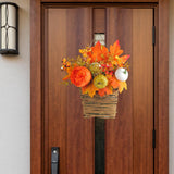 Maxbell Door Hanging Flower Basket Handmade Autumn Garland Fall Harvest Door Wreath