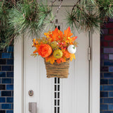 Maxbell Door Hanging Flower Basket Handmade Autumn Garland Fall Harvest Door Wreath