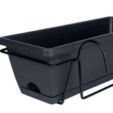 Maxbell Window Planter Box Hanging Garden Planter Deck Patio Balcony Railing Planter Dark Grey