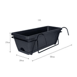 Maxbell Window Planter Box Hanging Garden Planter Deck Patio Balcony Railing Planter Dark Grey