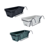 Maxbell Window Planter Box Hanging Garden Planter Deck Patio Balcony Railing Planter Dark Grey