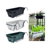 Maxbell Window Planter Box Hanging Garden Planter Deck Patio Balcony Railing Planter Dark Grey