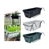 Maxbell Window Planter Box Hanging Garden Planter Deck Patio Balcony Railing Planter Dark Grey