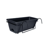 Maxbell Window Planter Box Hanging Garden Planter Deck Patio Balcony Railing Planter Dark Grey