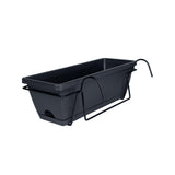 Maxbell Window Planter Box Hanging Garden Planter Deck Patio Balcony Railing Planter Dark Grey