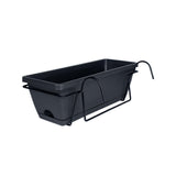 Maxbell Window Planter Box Hanging Garden Planter Deck Patio Balcony Railing Planter Dark Grey
