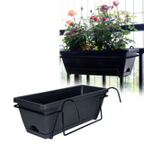 Maxbell Window Planter Box Hanging Garden Planter Deck Patio Balcony Railing Planter Dark Grey
