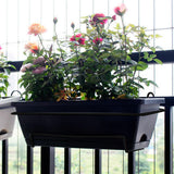 Maxbell Window Planter Box Hanging Garden Planter Deck Patio Balcony Railing Planter Dark Grey