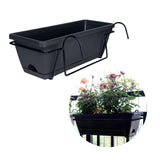 Maxbell Window Planter Box Hanging Garden Planter Deck Patio Balcony Railing Planter Dark Grey