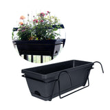 Maxbell Window Planter Box Hanging Garden Planter Deck Patio Balcony Railing Planter Dark Grey