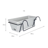 Maxbell Window Planter Box Hanging Garden Planter Deck Patio Balcony Railing Planter Light Grey