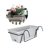 Maxbell Window Planter Box Hanging Garden Planter Deck Patio Balcony Railing Planter Light Grey