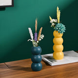 Maxbell Ceramic Vase Boho Elegant Modern Simple Flower Vase for Office Cabinet Party Dark Green