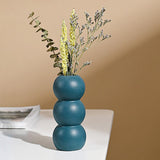 Maxbell Ceramic Vase Boho Elegant Modern Simple Flower Vase for Office Cabinet Party Dark Green