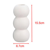 Maxbell Ceramic Vase Boho Elegant Modern Simple Flower Vase for Office Cabinet Party White