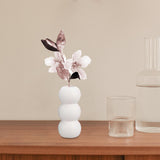 Maxbell Ceramic Vase Boho Elegant Modern Simple Flower Vase for Office Cabinet Party White