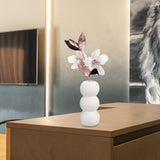 Maxbell Ceramic Vase Boho Elegant Modern Simple Flower Vase for Office Cabinet Party White