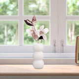 Maxbell Ceramic Vase Boho Elegant Modern Simple Flower Vase for Office Cabinet Party White