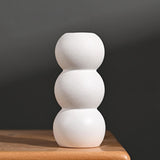 Maxbell Ceramic Vase Boho Elegant Modern Simple Flower Vase for Office Cabinet Party White