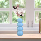 Maxbell Ceramic Vase Boho Elegant Modern Simple Flower Vase for Office Cabinet Party Sky Blue