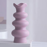 Maxbell Ceramic Flower Vase Modern Simple Flower Vase for Bedroom Party Dinner Table Violet 21cm