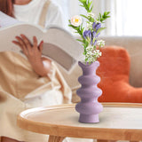 Maxbell Ceramic Flower Vase Modern Simple Flower Vase for Bedroom Party Dinner Table Violet 21cm