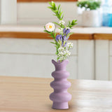 Maxbell Ceramic Flower Vase Modern Simple Flower Vase for Bedroom Party Dinner Table Violet 21cm