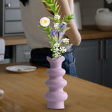 Maxbell Ceramic Flower Vase Modern Simple Flower Vase for Bedroom Party Dinner Table Violet 21cm