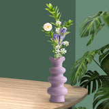 Maxbell Ceramic Flower Vase Modern Simple Flower Vase for Bedroom Party Dinner Table Violet 21cm