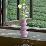 Maxbell Ceramic Flower Vase Modern Simple Flower Vase for Bedroom Party Dinner Table Violet 21cm