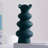 Maxbell Ceramic Flower Vase Modern Simple Flower Vase for Bedroom Party Dinner Table Green 21cm