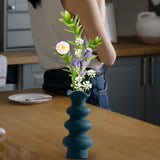 Maxbell Ceramic Flower Vase Modern Simple Flower Vase for Bedroom Party Dinner Table Green 21cm