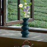 Maxbell Ceramic Flower Vase Modern Simple Flower Vase for Bedroom Party Dinner Table Green 21cm