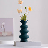 Maxbell Ceramic Flower Vase Modern Simple Flower Vase for Bedroom Party Dinner Table Green 21cm