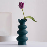 Maxbell Ceramic Flower Vase Modern Simple Flower Vase for Bedroom Party Dinner Table Green 21cm