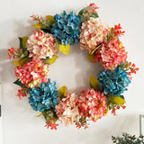 Maxbell Hydrangea Wreath Large Rustic 40cm Spring Wreaths for Front Door Party Porch