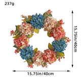 Maxbell Hydrangea Wreath Large Rustic 40cm Spring Wreaths for Front Door Party Porch