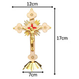 Maxbell Standing Crucifix Jesus Cross Statue Table Cross for Altar Chapel Home Decor