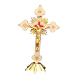Maxbell Standing Crucifix Jesus Cross Statue Table Cross for Altar Chapel Home Decor