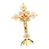 Maxbell Standing Crucifix Jesus Cross Statue Table Cross for Altar Chapel Home Decor