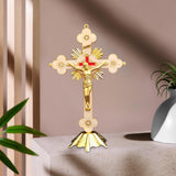 Maxbell Standing Crucifix Jesus Cross Statue Table Cross for Altar Chapel Home Decor