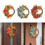 Maxbell Front Door Fall Wreath Artificial Garland Flower Party Autumn Harvest Wreath Orange Flower