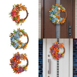 Maxbell Front Door Fall Wreath Artificial Garland Flower Party Autumn Harvest Wreath Orange Flower