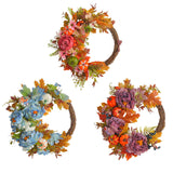 Maxbell Front Door Fall Wreath Artificial Garland Flower Party Autumn Harvest Wreath Orange Flower