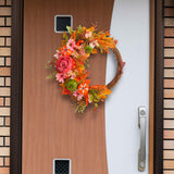 Maxbell Front Door Fall Wreath Artificial Garland Flower Party Autumn Harvest Wreath Orange Flower