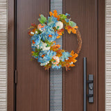 Maxbell Front Door Fall Wreath Artificial Garland Flower Party Autumn Harvest Wreath Blue Flower
