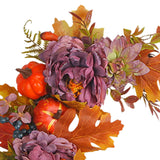 Maxbell Front Door Fall Wreath Artificial Garland Flower Party Autumn Harvest Wreath Violet Flower